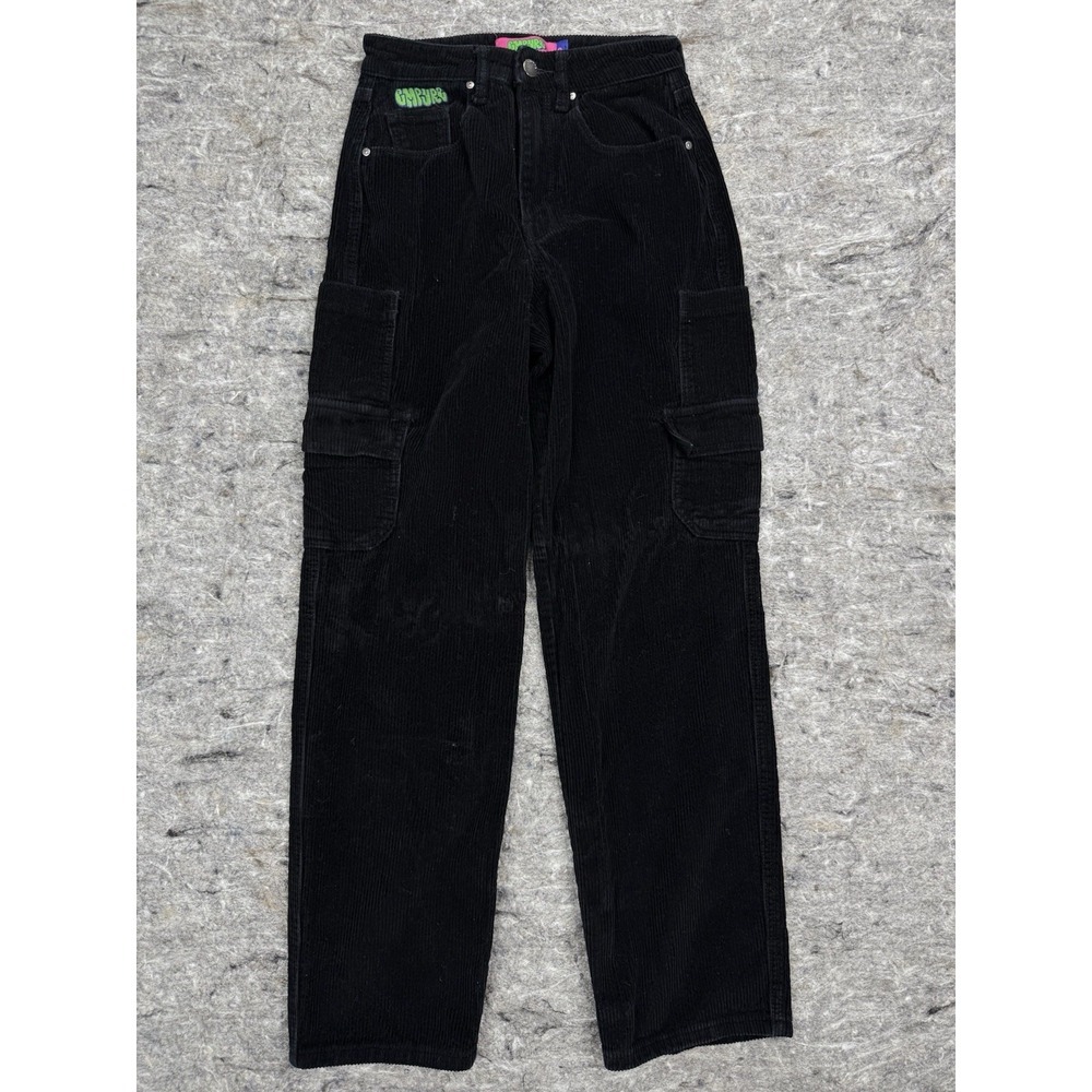 Empyre Tori 90s Black Corduroy Skate Pants Women's Size 0, 29" Inseam‎ Cargo